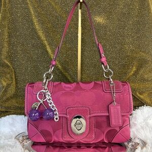Coach Rare Pink Peyton Flap Shoulder Bag
